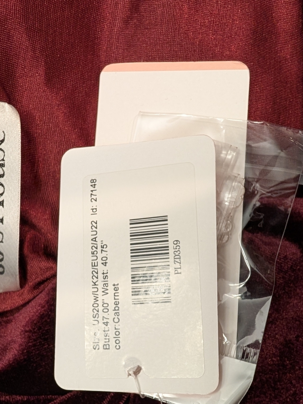 NWT Sz 20 JJ's House Velvet Evening Gown in Deep Wine - Picture 8 of 8